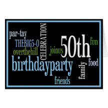 50th Birthday Party Invitation Greeting Card