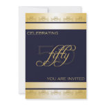 50th Birthday Party Invitation in Blue