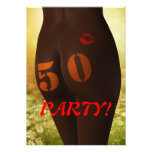 50th Birthday party Invitation with a bare rear.