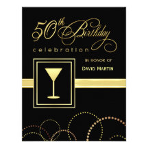 50th Birthday Party Invitations - Contemporary