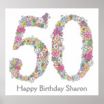 50th Birthday Party Number Banner Poster (Large) posters