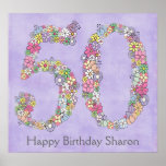 50th Birthday Party Number Banner Poster (Large) posters