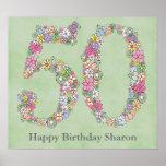 50th Birthday Party Number Banner Poster (Large) posters