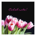 50th Birthday Party Pink Tulip Invitation