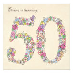 50th Birthday Party Spring Blooms Custom Invites
