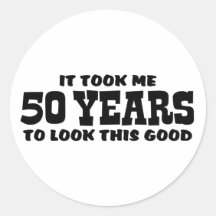 50th Birthday Round Sticker
