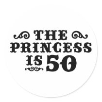 50th Birthday Round Stickers