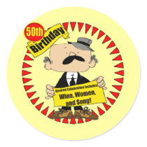 50th Birthday Wine Women Song Sticker