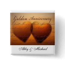 50th Golden Anniversary heart design Pins