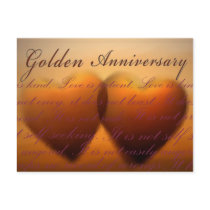 50th Golden Anniversary heart design Postcard