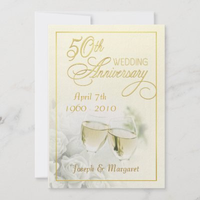 50th Wedding Anniversary Photo Invitations on 50th Golden Wedding Anniversary Party Invitations By Squirrelhugger