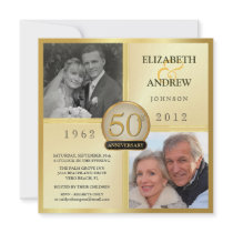 50th Golden Wedding Anniversary Photo Invitations