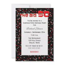 50th Surprise Birthday Party invitation - Confetti