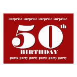 50th SURPRISE Birthday Party Invitation - RED