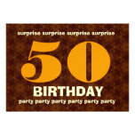 50th Surprise Birthday Warm Hues of Gold Metallic Announcement