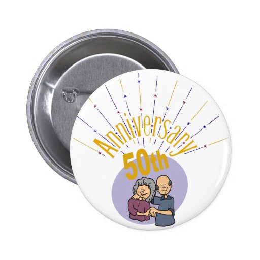 50th Wedding Anniversary Button