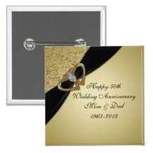 50th Wedding Anniversary Button