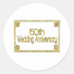 50th wedding anniversary gift kw round sticker