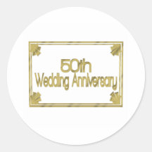 50th wedding anniversary gift kw round sticker