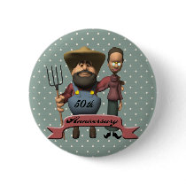50th Wedding Anniversary Gifts Pinback Buttons