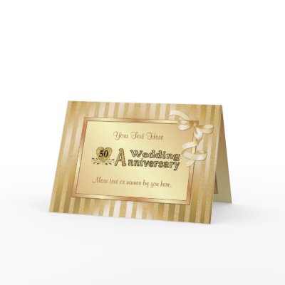 50th Wedding Anniversary - Gold Greeting Cards by SpiceTree_Weddings