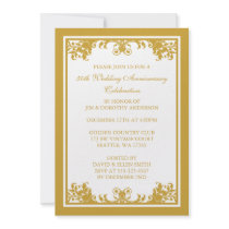 50th Wedding Anniversary Golden Flourish Scroll