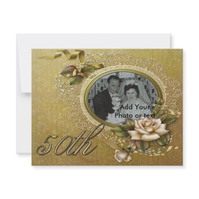 50th Wedding anniversary invitation announcement by kjsinvitations