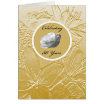 50th Wedding Anniversary Invitation -- Golden Card