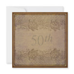 50th Wedding Anniversary Party in Gold Floral Personalized Announcements