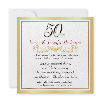 50th Wedding Anniversary Party Invitations by SquirrelHugger