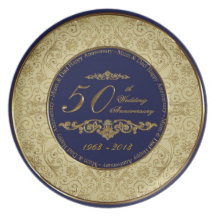 50th Wedding Anniversary Plate