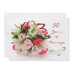 50th Wedding Anniversary.  Roses and lilies Personalized Invites