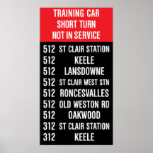 512 ST CLAIR Replica TTC Rollsign Poster