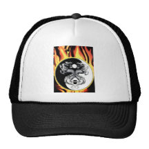51390~Dragons-Burning-Yin-Yang-Pos... - Customized Trucker Hats