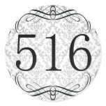 516 Area Code Round Stickers