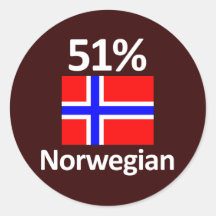 51% Norwegian Round Sticker