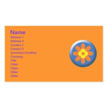 5289_flower BLUE YELLOW LIGHT ORANGE FLOWER GRAPHI Business Card Template
