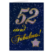 52nd Birthday party Invitation Greeting Card