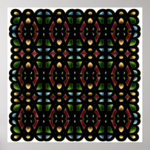 52x52 or Smaller Poster, Abstract Pattern Coloured