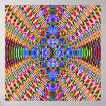 52x52 or Smaller Poster, Psychedelic Red Blue