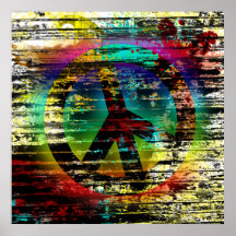 52x52 or Smaller Poster Rainbow Grunge Peace Paint