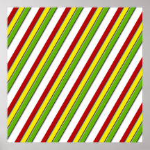 52x52 or Smaller Poster, Rasta Stripes, Diagonal