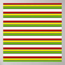 52x52 or Smaller Poster, Rasta Stripes, Horizontal