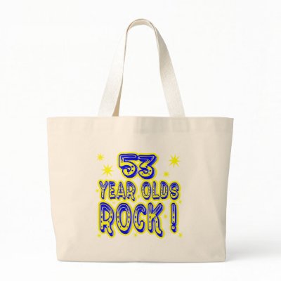 53 Year Olds Rock! (Blue) Tote Bag by TShirtDotCom