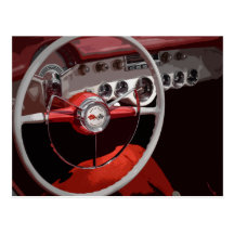 '54 Corvette Interior Post Card