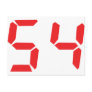54 fifty-four red alarm clock digital number postcards