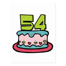 54 Year Old Birthday Cake Postcards