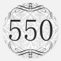 550 Area Code Round Sticker