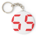 55 fifty-fife red alarm clock digital number key chain