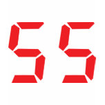 55 fifty-fife red alarm clock digital number t-shirts